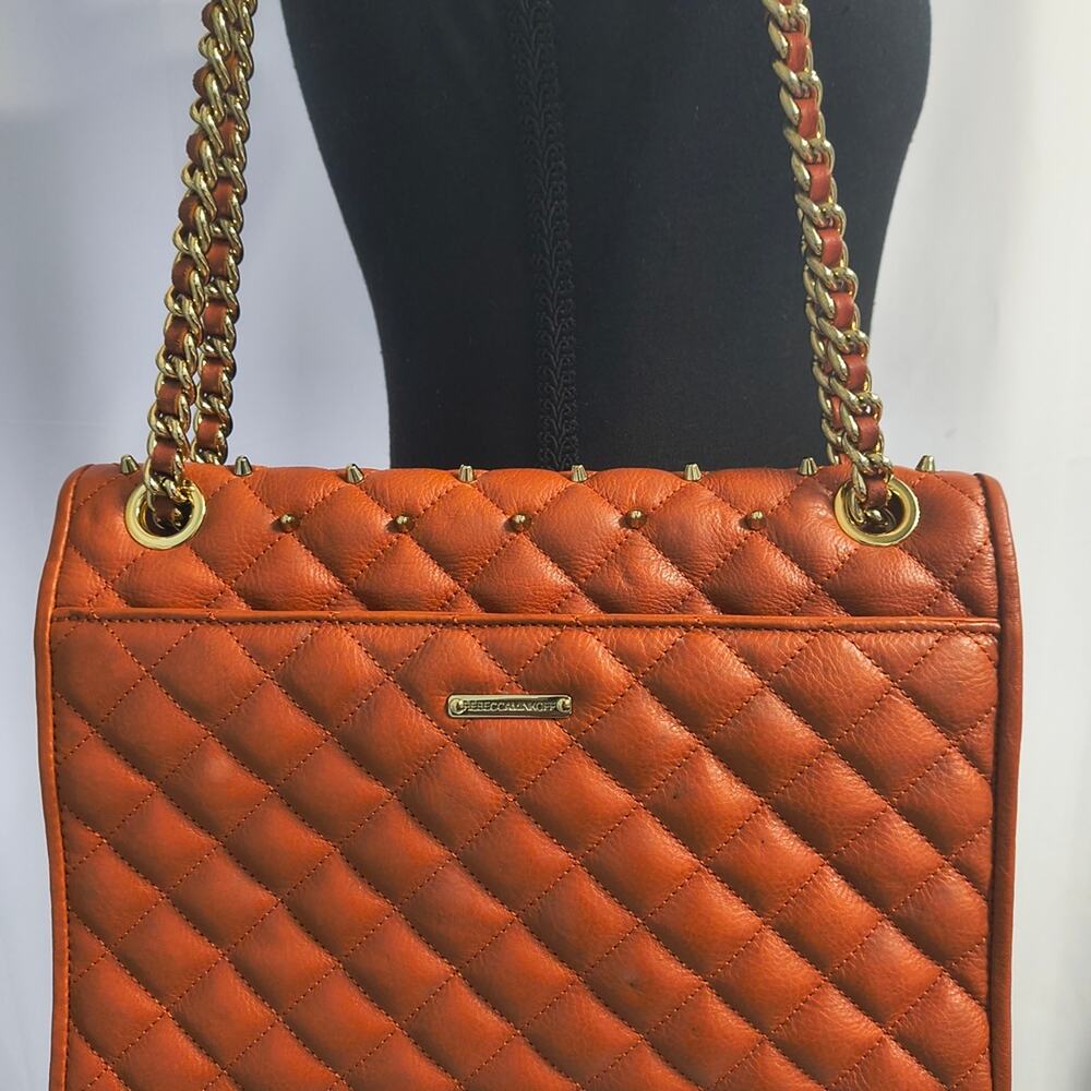 Like New Rebecca Minkoff Leather Quilted Chain Shoulder/Crossbody Bag - Picture 5 of 11